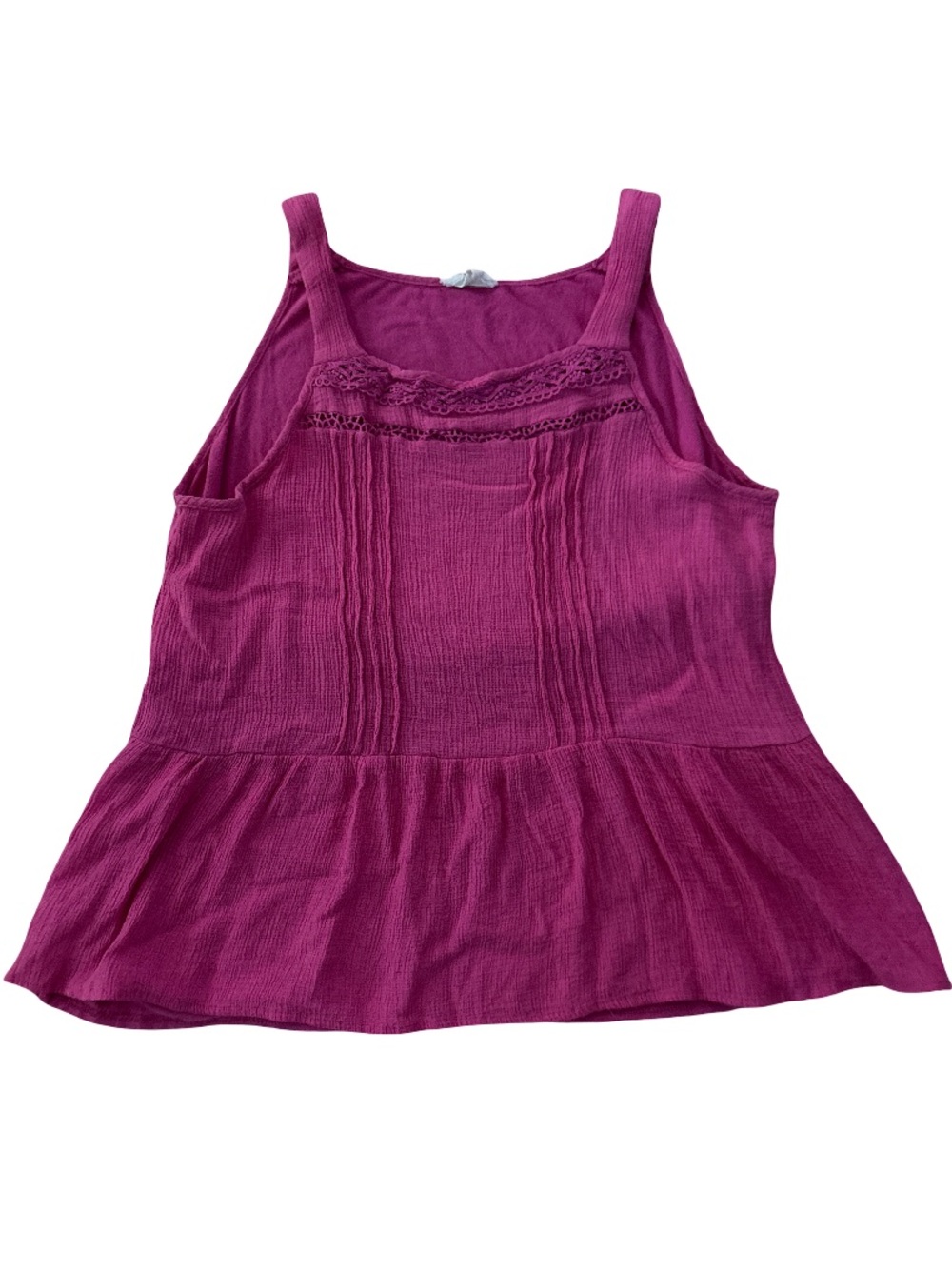 Women’s Sleeveless Peplum Tank Top in Magenta